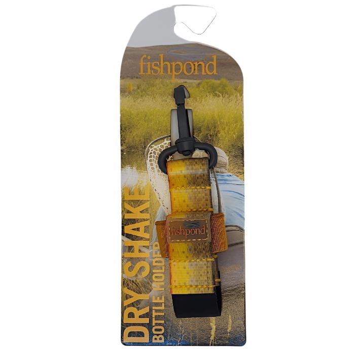 Fishpond dry shake bottle holder, orange mesh with black clip