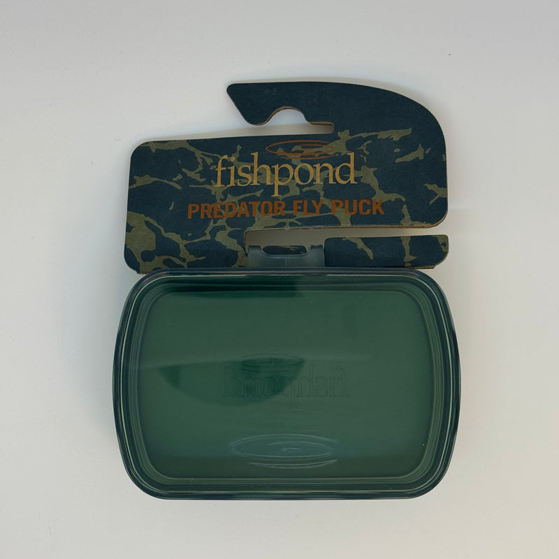 Fishpond Predator Fly Puck smoke grey camouflage fly storage case with clear lid
