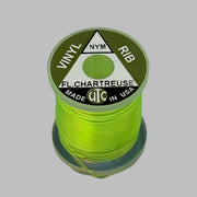 Spool of vinyl rib trim in fluorescent chartreuse with coiled strand