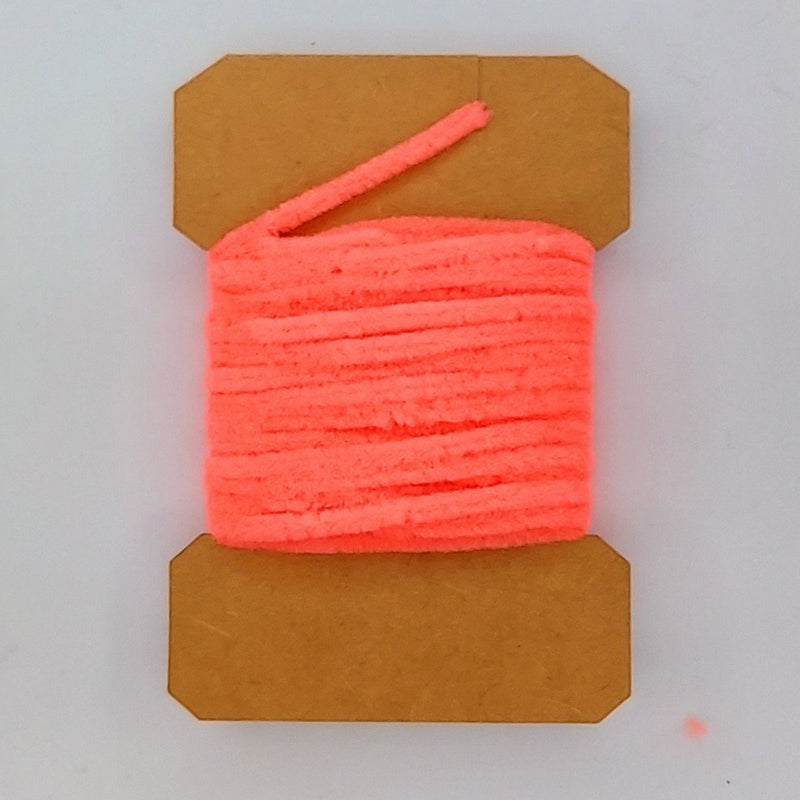 Rayon chenille yarn spool, coral pink