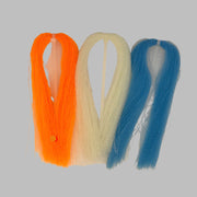 Flashabou accent fiber set with orange, cream, and blue strands
