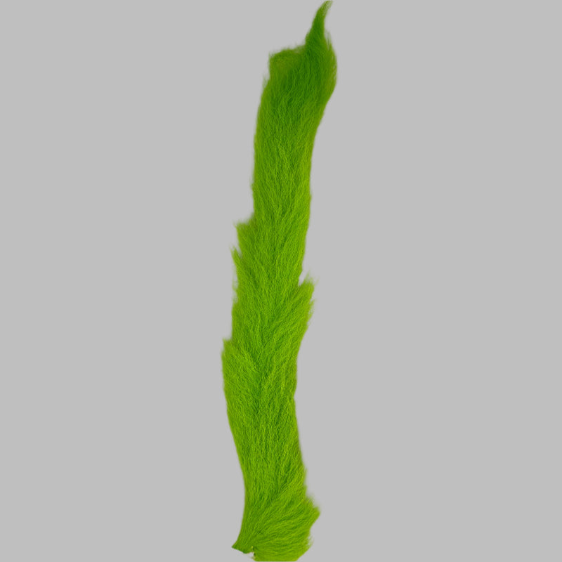 Feather tail fibers, bright green