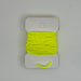 Fluorescent Yellow very fine chenille horizontally wrapped around white card
