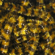 Stonefly chenille in gold and dark bronze fibers, close-up