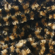 Stonefly chenille in mixed gold and dark brown fibers, close-up