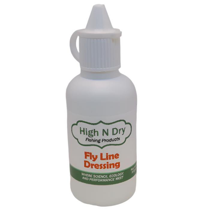 High N Dry fly line dressing bottle with cap, white plastic container