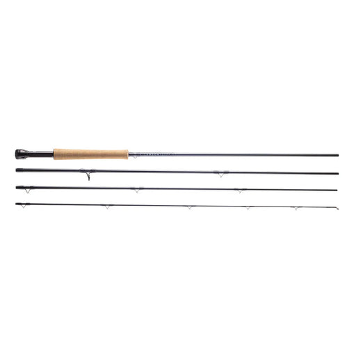 Fishing rod with four sections on a white background