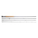 Fishing rod with four sections on a white background