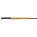 First section of a fly Fishing rod with cork handle on a white background