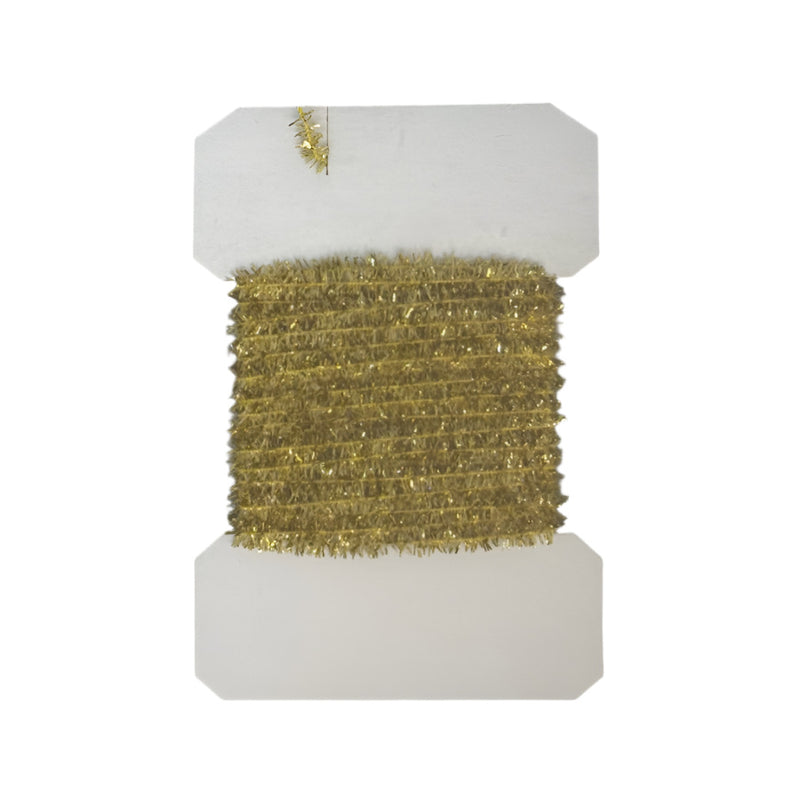 Gold chenille tinsel roll with fine glitter strands