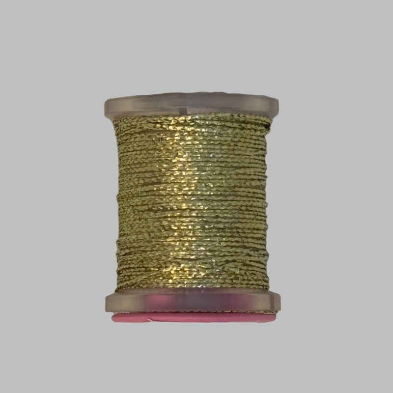 Mini sparkle braid thread spool in olive gold glitter