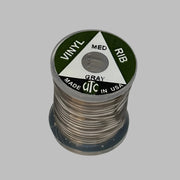 Gray vinyl rib ribbon spool, medium size