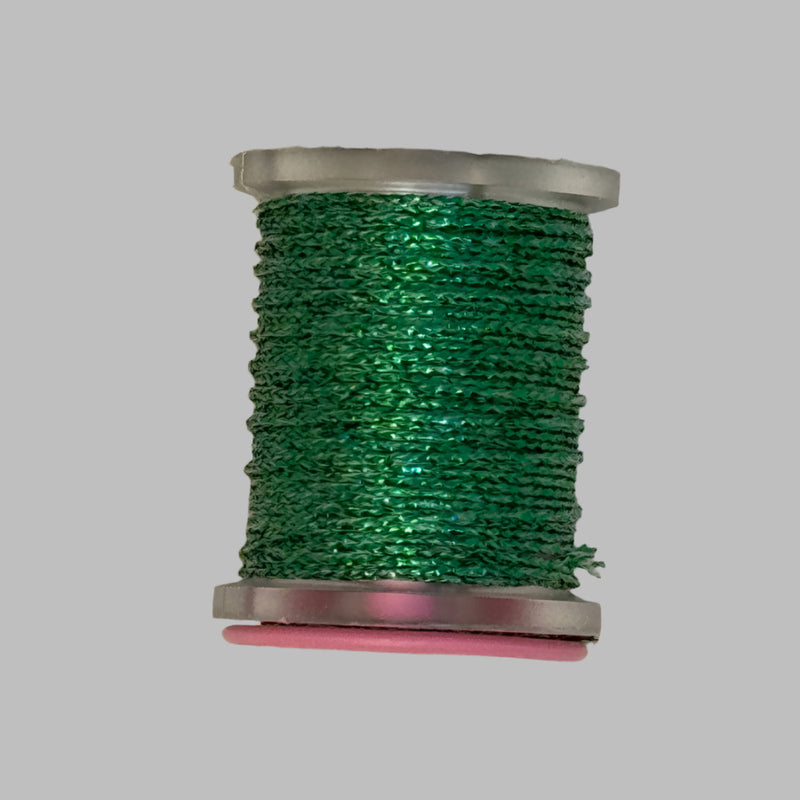 Mini sparkle braid thread spool in deep green glitter