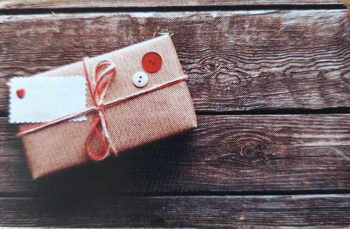 Gift card tag with red seal and tied red string