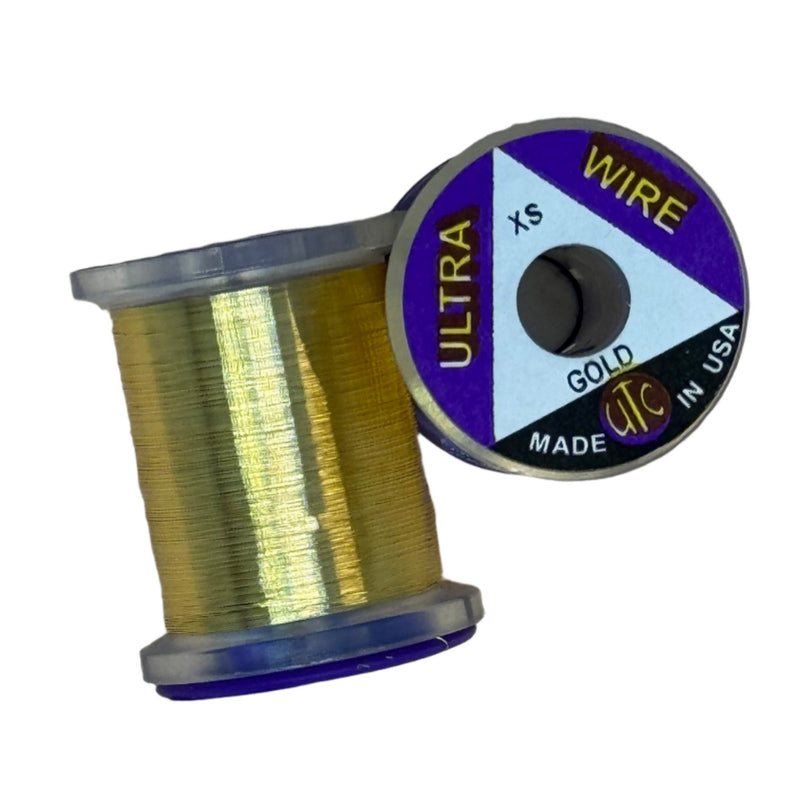 Gold wire spool with Ultra Wire reel label