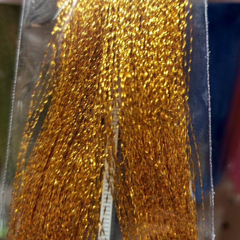 Krystal Flash tinsel, gold glitter strands