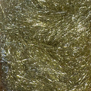 Fly tying dubbing material with olive green and silver sparkly strands