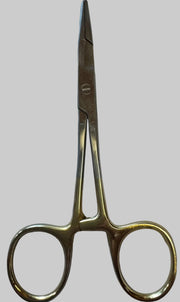 Gold 5.5-inch scissors pliers with round finger loops and blades