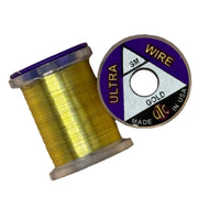 Gold wire spool with Ultra Wire reel label