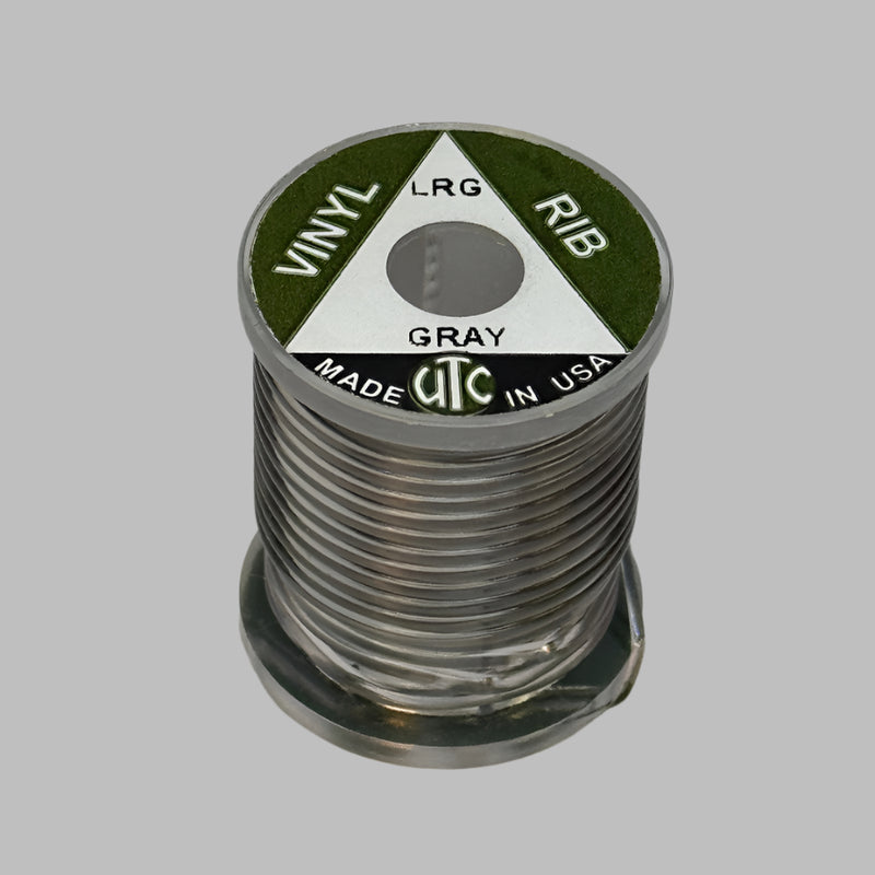 Vinyl D-rib cord spool in gray, ribbed flexible vinyl winding