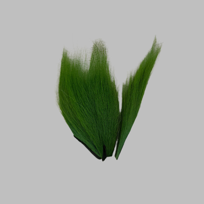 Green colored bucktail pieces