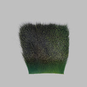 Dark olive deer hair patch with dark gray-black top and lighter green bottom