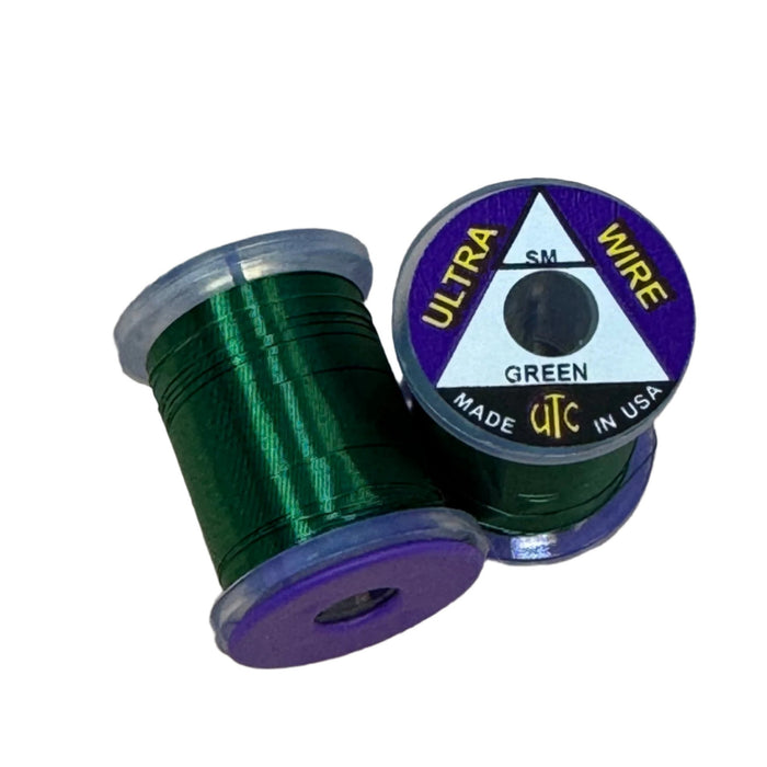 Close up green colored small ultra wire spool