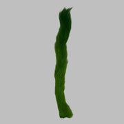 Green calftail/kiptail tail with pointed, tapered end