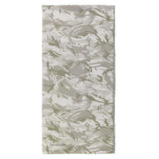 Camouflage neck gaiter in light gray and green tones with Grundens logo