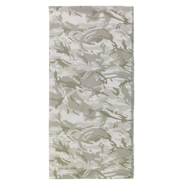 Gray Camouflage-patterned neck gaiter on a white background