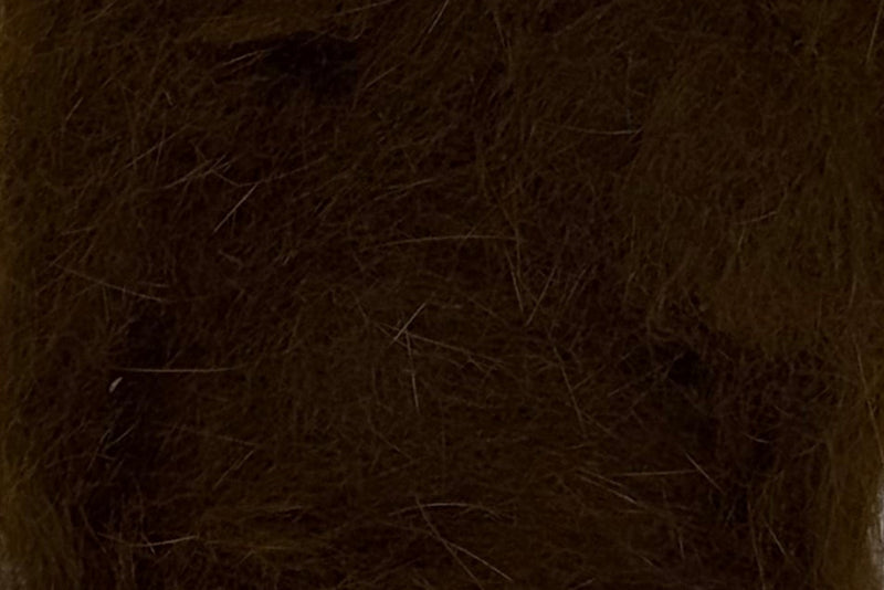 Hareline Dubbin dubbing, dark olive-brown fibers