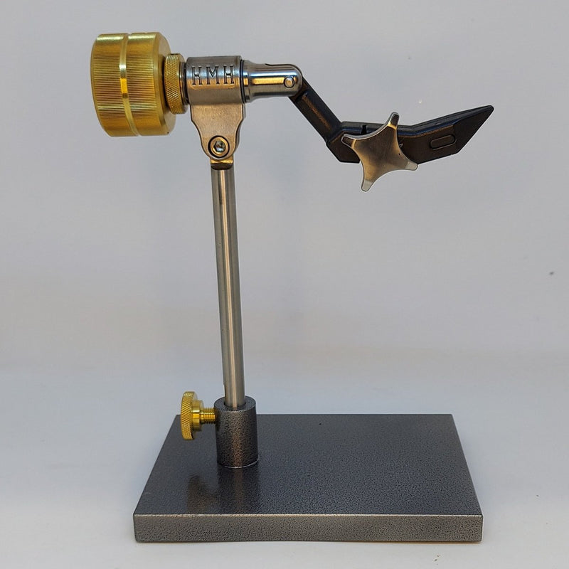 HMH TRV Spartan vise with gold clamp head and black metal base stand