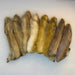 4 pairs of hare's feet in different shades