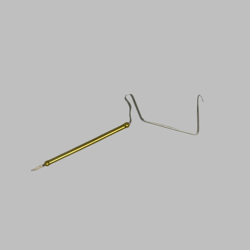Hareline whip finisher tool with gold handle and metal loop hook