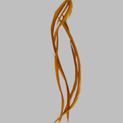 Goose biots feather strands, amber orange color, for fly tying