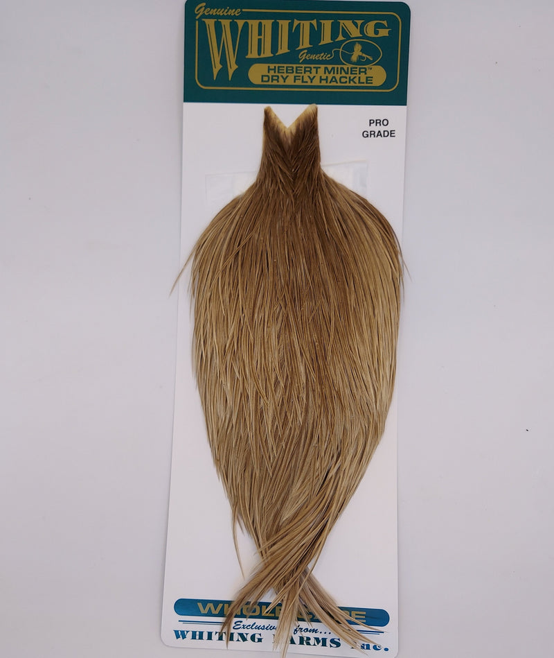 Brown dun miner pro grade cape with feathered tips for fly tying
