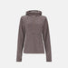 Purplish heather colored hoody with white background