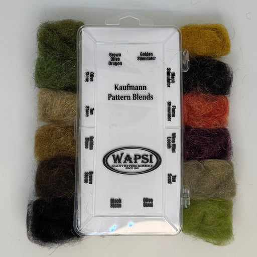 12 patches of color next to their color names around plastic dispenser