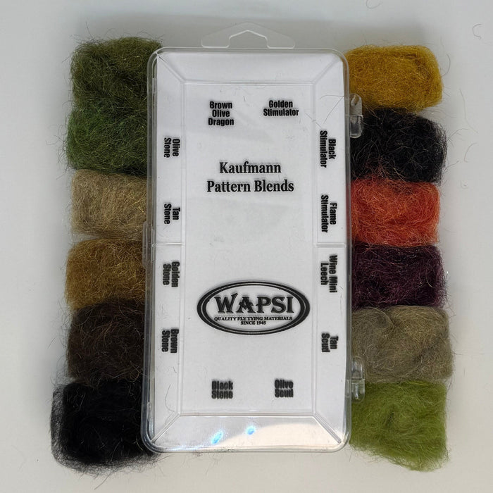 12 patches of color next to their color names around plastic dispenser