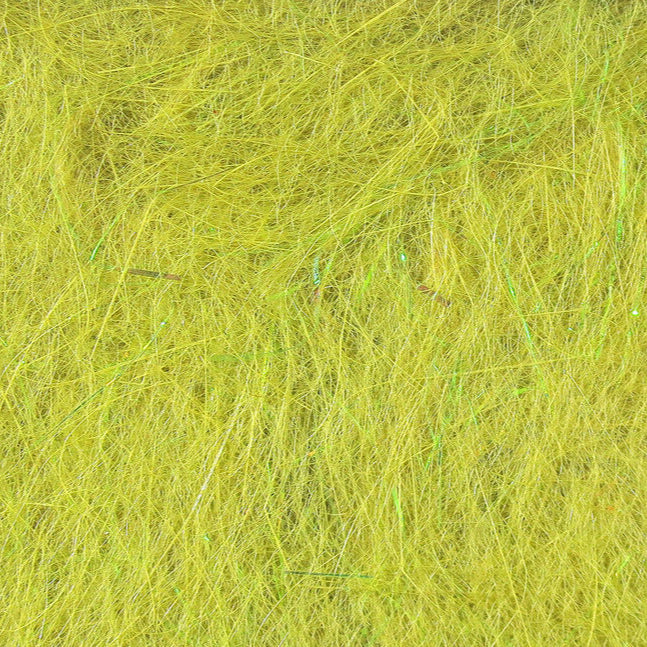 Vivid yellow-green dubbing fibers