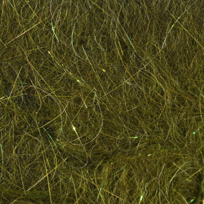Dark olive dubbing fibers, dense