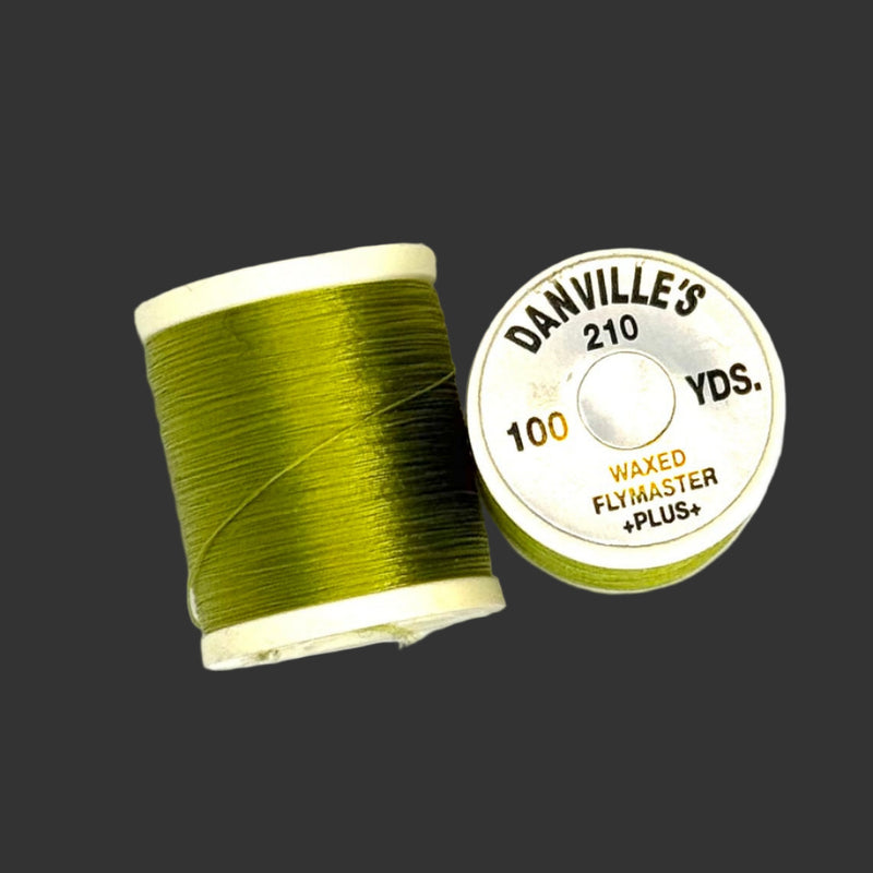 Waxed flymaster plus thread spool, olive green color