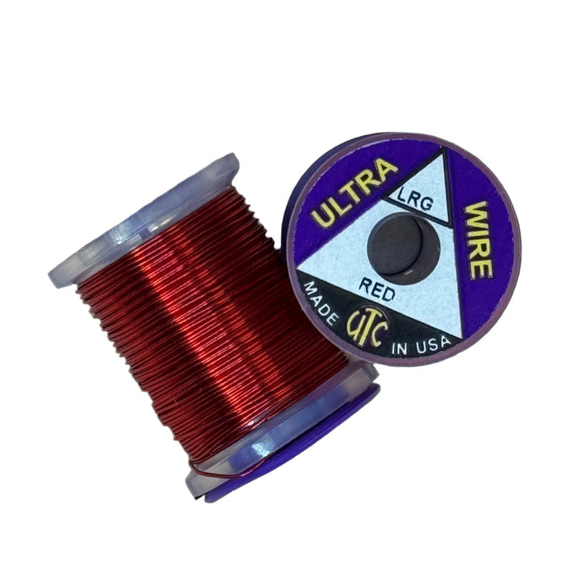 Ultra Wire spool with red wire wound around a clear plastic holder.