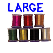 Wire spool set labeled LARGE with red, copper, bronze, green, gold, black spools