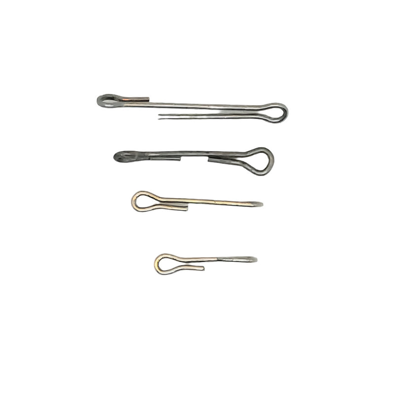 Metal fly tying shanks, curved hook ends and loop eyes, assorted lengths