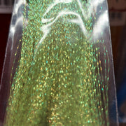 Krystal Flash tinsel, iridescent green-gold strands