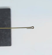 Streamer fishing hook with small eye loop and curved shank