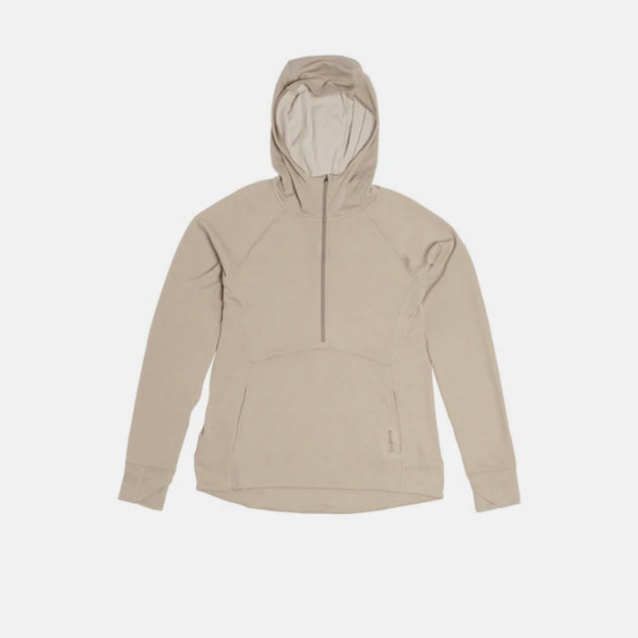 Beige heather hoody with white background