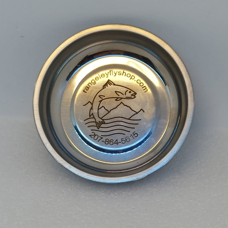Round metal magnetic hook and bead dish, gold and silver, HMH