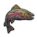 Colorful fish-shaped sticker on a white background